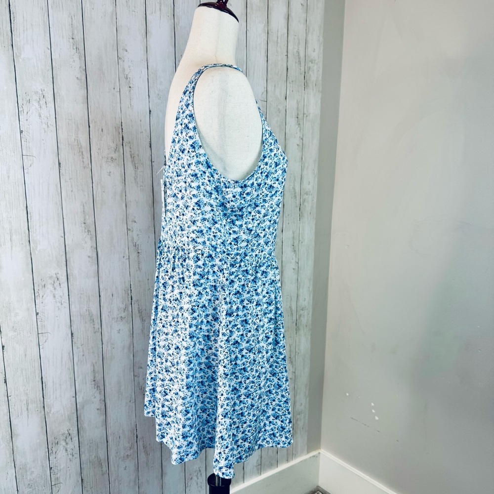 H&M Divided Blue Floral Sleeveless Dress – Size 8 - Picture 6 of 11